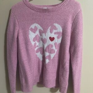 cupcakes & cashmere Pink Sweater with Heart Design
